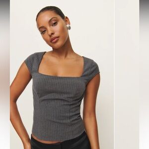Reformation Hollyn Top Grey - Size 6